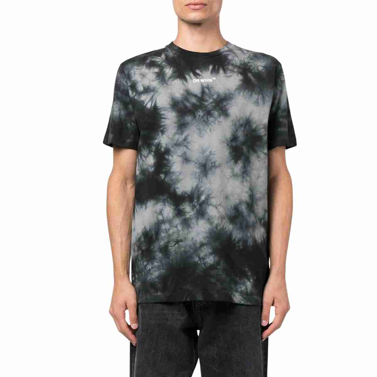 Off White Arrow Tie Dye Over T-Shirt Grey White