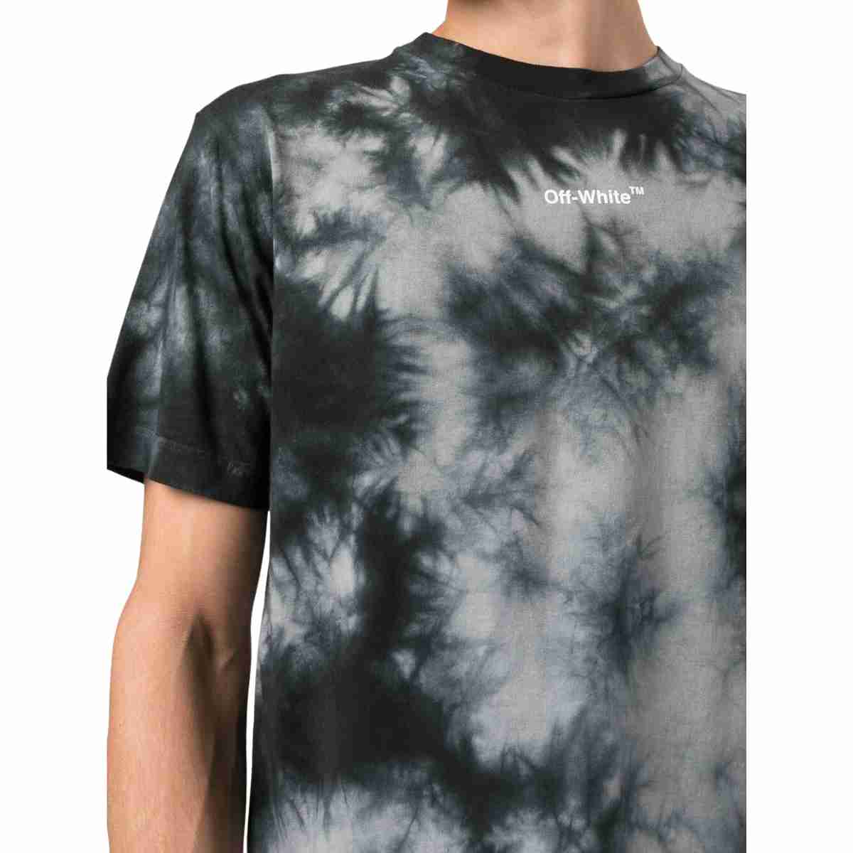 Off White Arrow Tie Dye Over T-Shirt Grey White