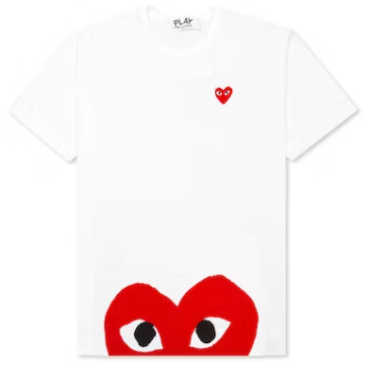 Comme De Garcons Play CDG Red Heart Edge T-shirt White