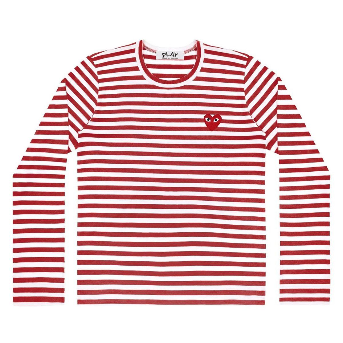 Comme Des Garcons Play Striped Long Sleeve Red