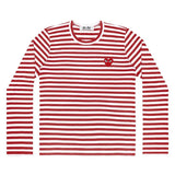 Comme Des Garcons Play Striped Long Sleeve Red