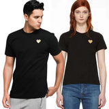 Comme Des Garcons CDG Play Gold Emblem Black T-shirt