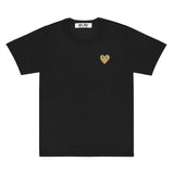 Comme Des Garcons CDG Play Gold Emblem Black T-shirt