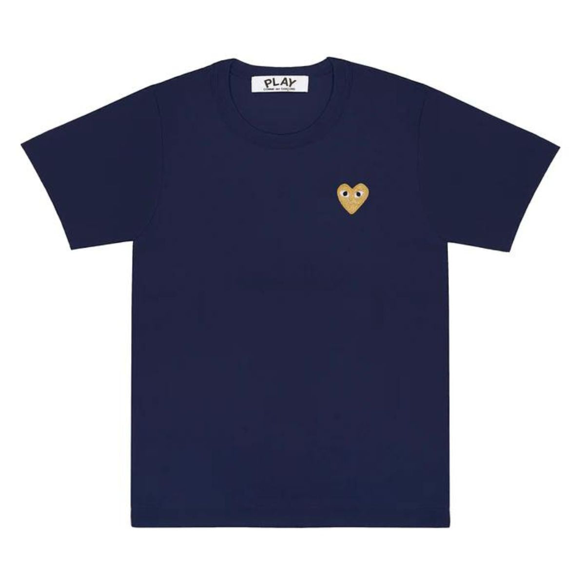 Comme De Garcons CDG Play Gold Emblem Navy Tshirt