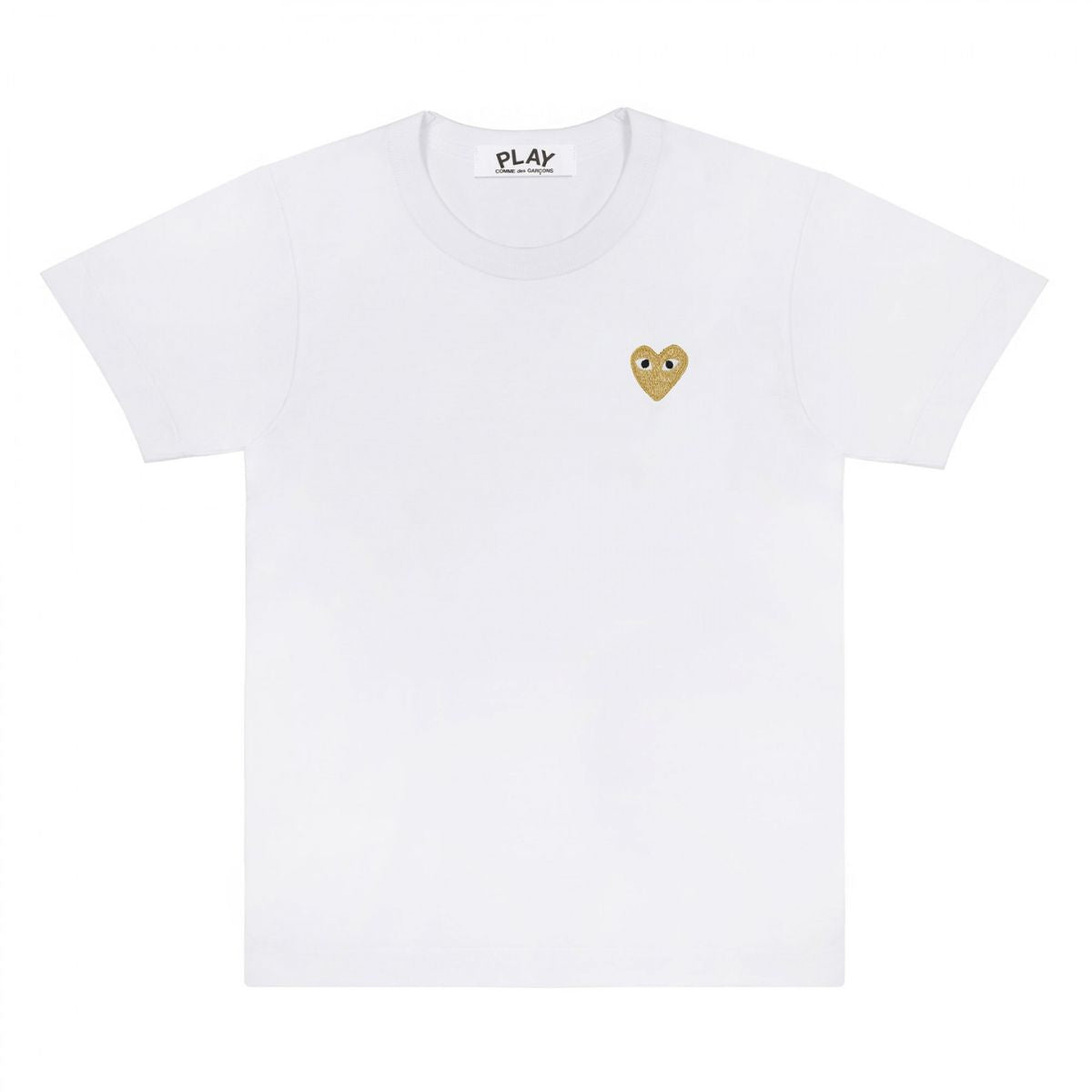 Comme Des Garcons CDG Play Gold Emblem White T-shirt