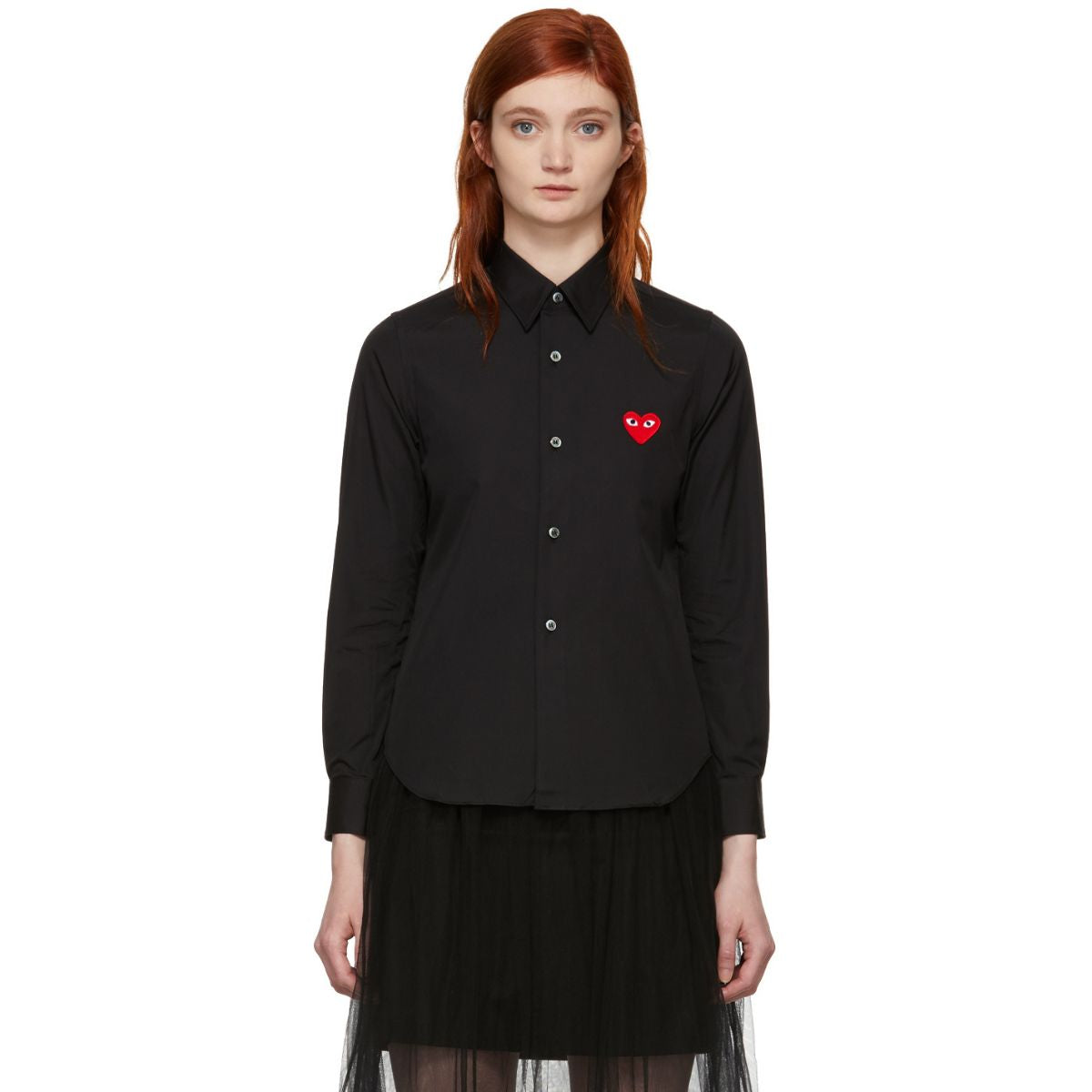 Comme Des Garcons Red Emblem Black Shirt