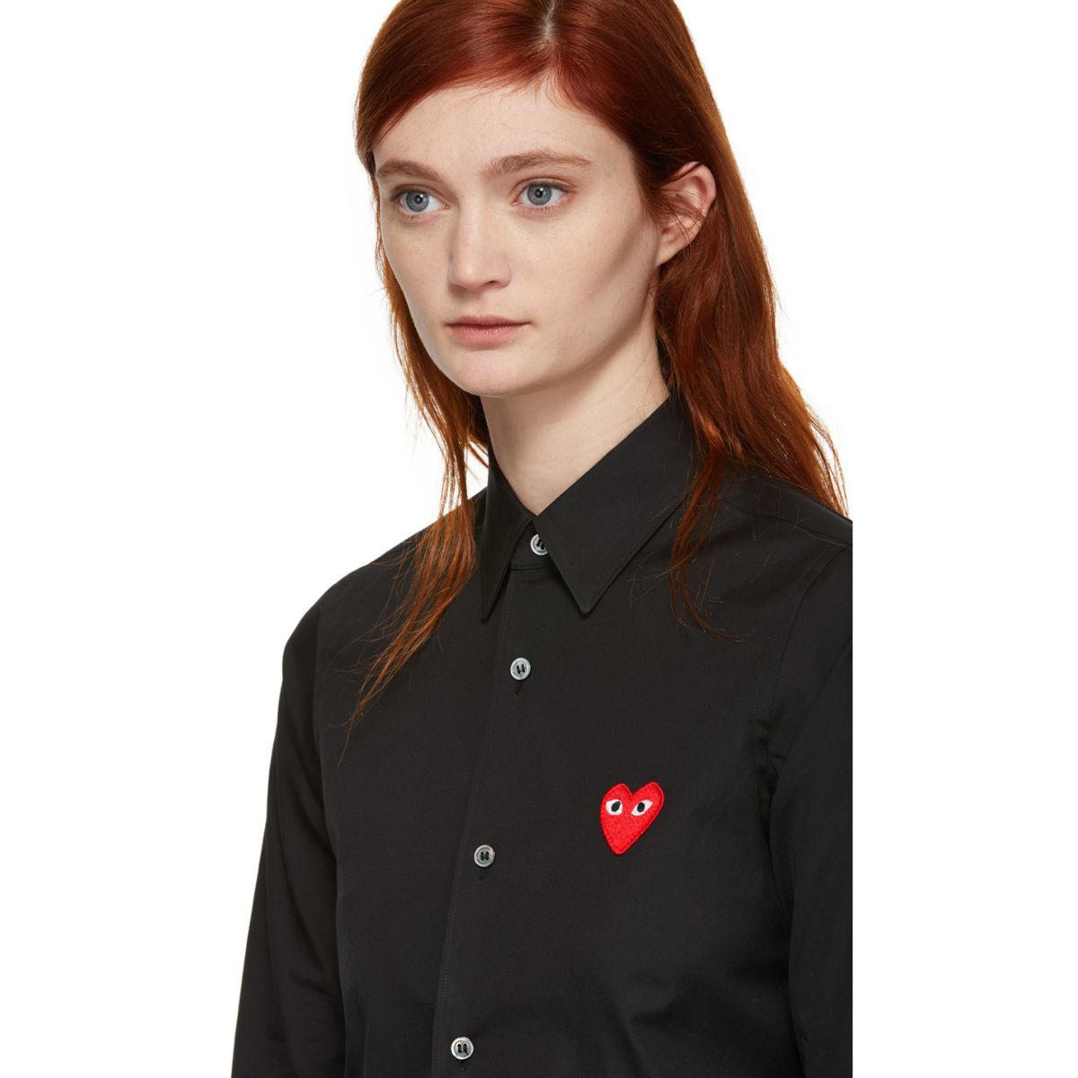 Comme Des Garcons Red Emblem Black Shirt