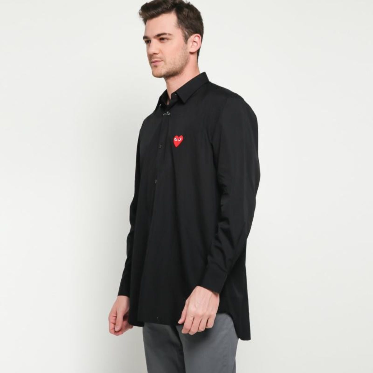 Comme Des Garcons Red Emblem Black Shirt