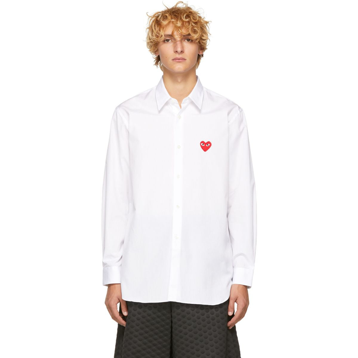 Comme Des Garcons Red Emblem White Shirt