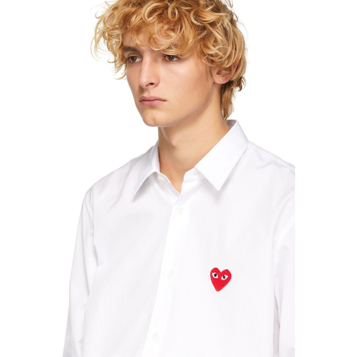 Comme Des Garcons Red Emblem White Shirt