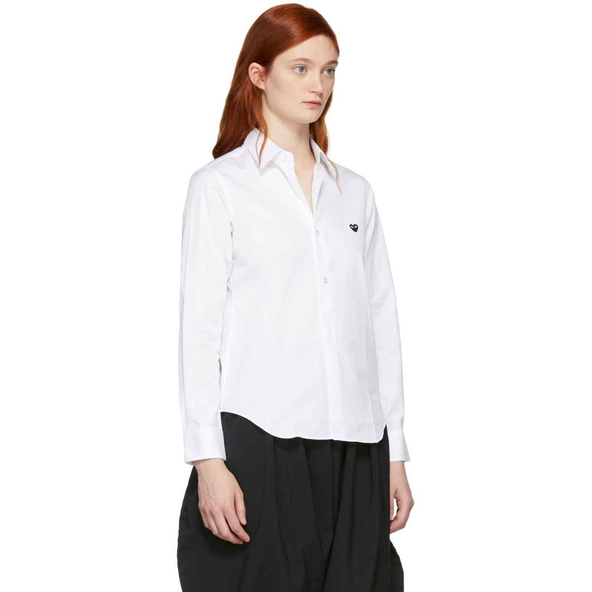 Comme des Garçons Black Play Shirt White