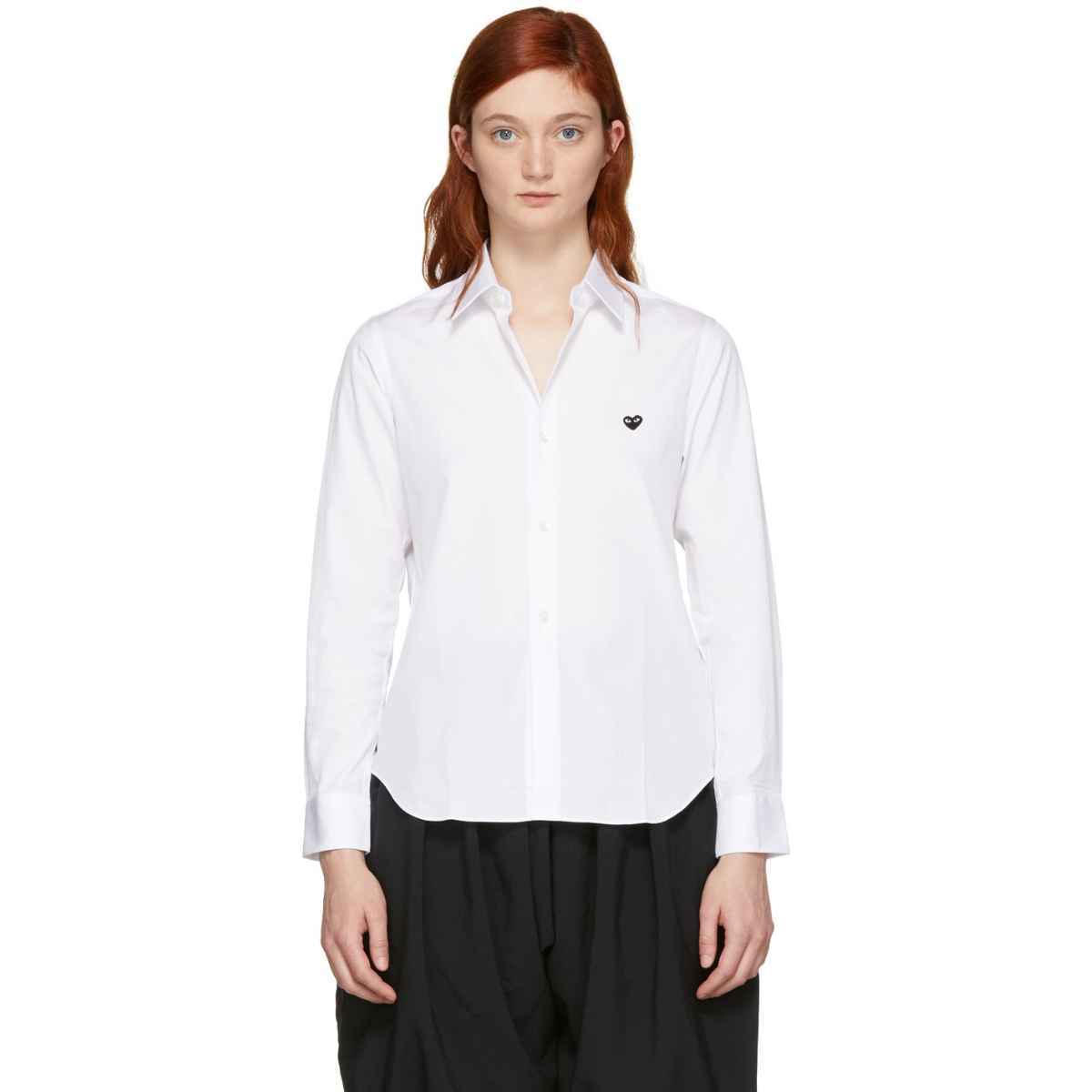 Comme des Garçons Black Play Shirt White