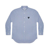 Comme De Garcons CDG Play Black Striped Panel Shirt Blue