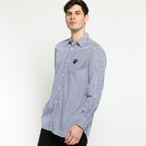 Comme De Garcons CDG Play Black Striped Panel Shirt Blue