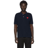 Comme Des Garcons CDG Play Red Emblem Polo Navy