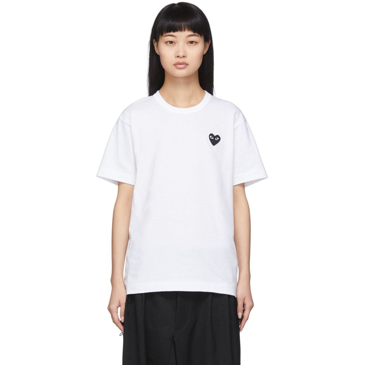 Comme Des Garcons CDG Play Black Emblem White T-Shirt