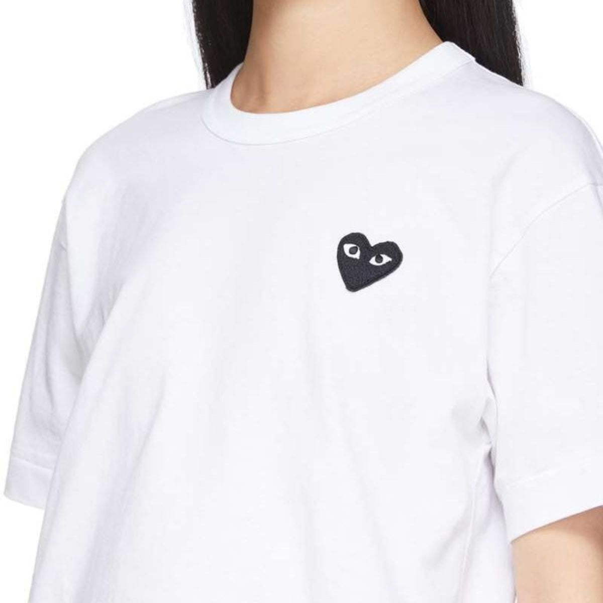 Comme Des Garcons CDG Play Black Emblem White T-Shirt