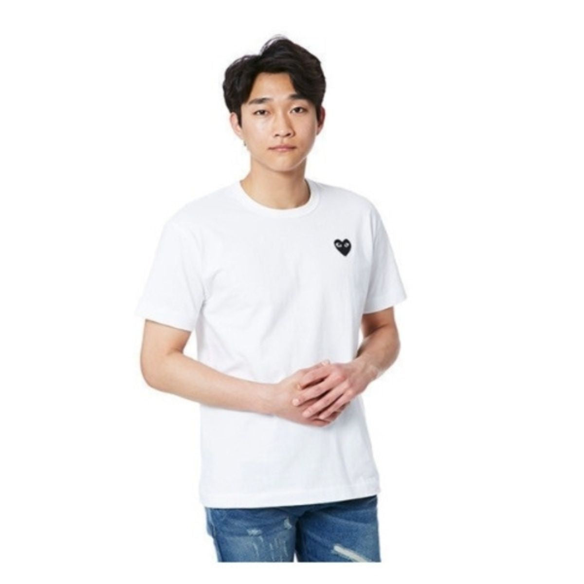 Comme Des Garcons CDG Play Black Emblem White T-Shirt