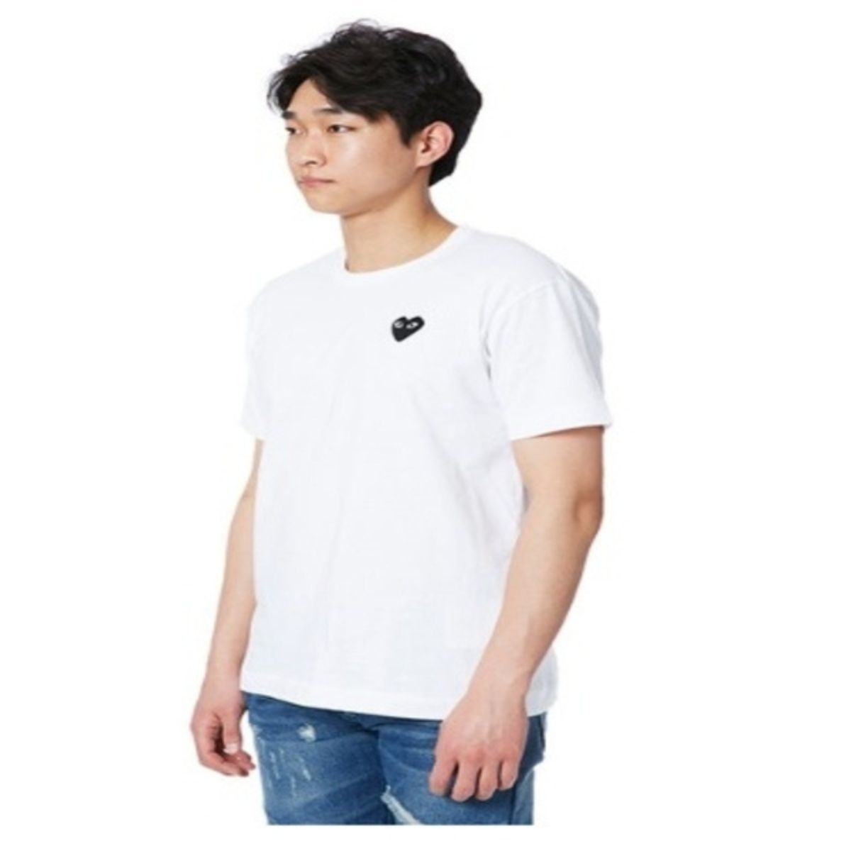 Comme Des Garcons CDG Play Black Emblem White T-Shirt