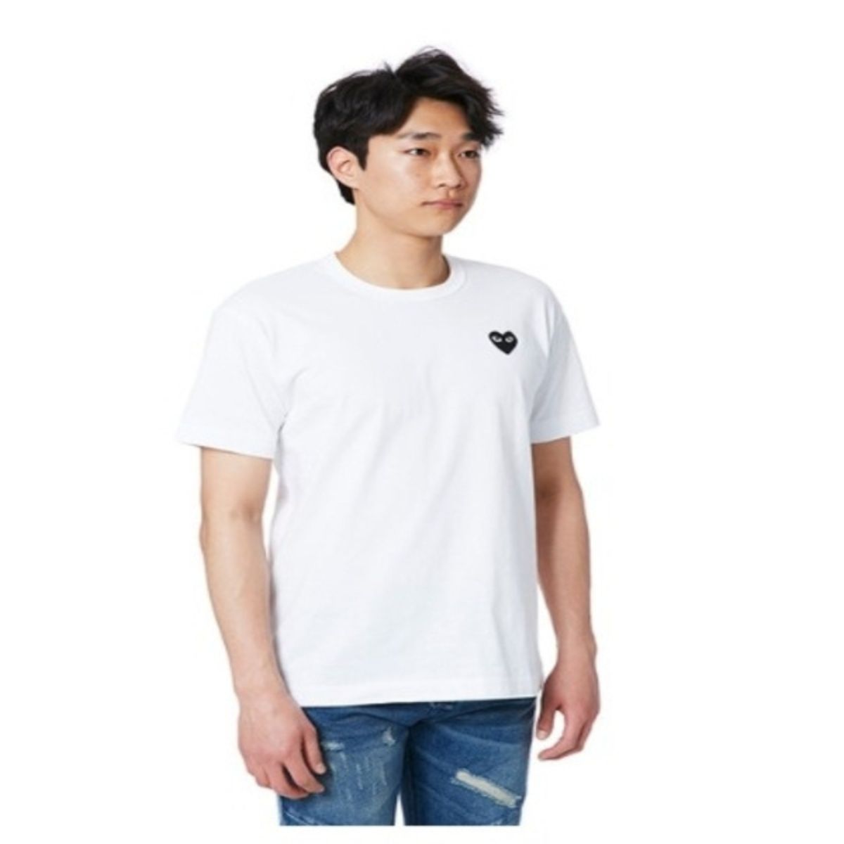 Comme Des Garcons CDG Play Black Emblem White T-Shirt