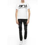 Comme Des Garcons Play Word White T-shirt ( A Heart ) Men