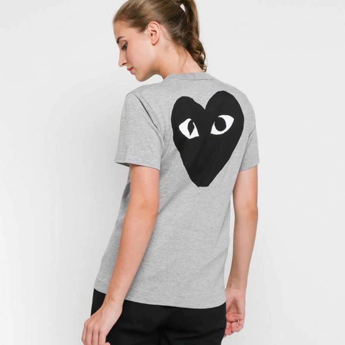 Comme Des Garcons Play Words Grey T-shirt