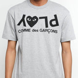 Comme Des Garcons Play Word Grey T-shirt ( A Heart ) Men