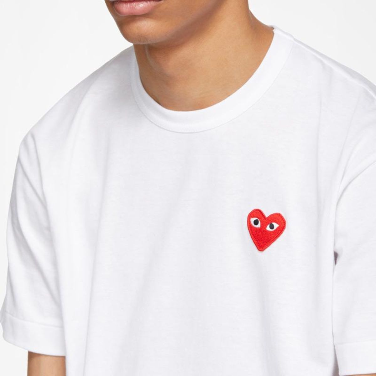 Comme Des Garcons CDG Play Red Emblem White T-Shirt