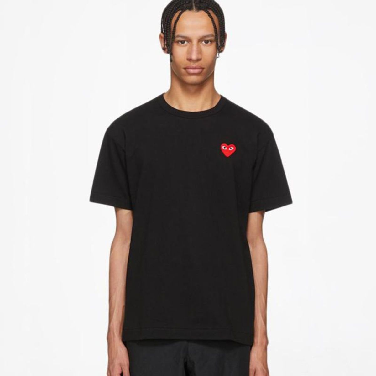 Comme Des Garcons CDG Play Red Emblem Black T-Shirt