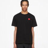 Comme Des Garcons CDG Play Red Emblem Black T-Shirt