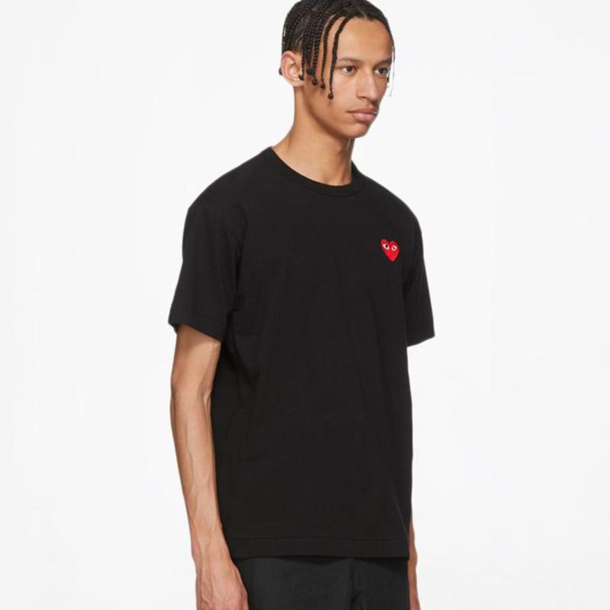 Comme Des Garcons CDG Play Red Emblem Black T-Shirt