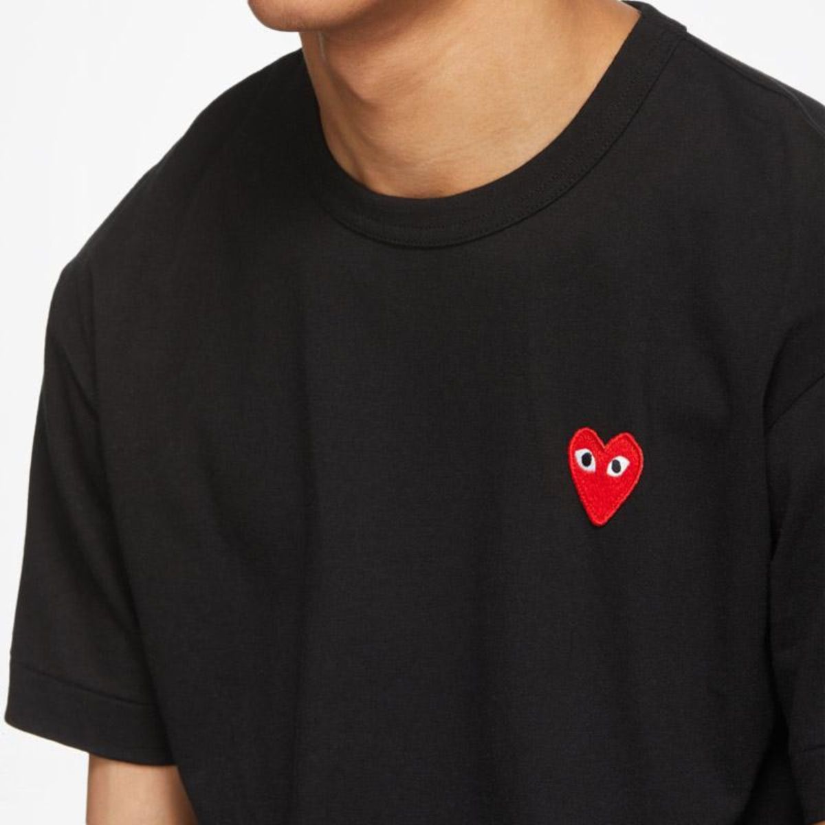 Comme Des Garcons CDG Play Red Emblem Black T-Shirt