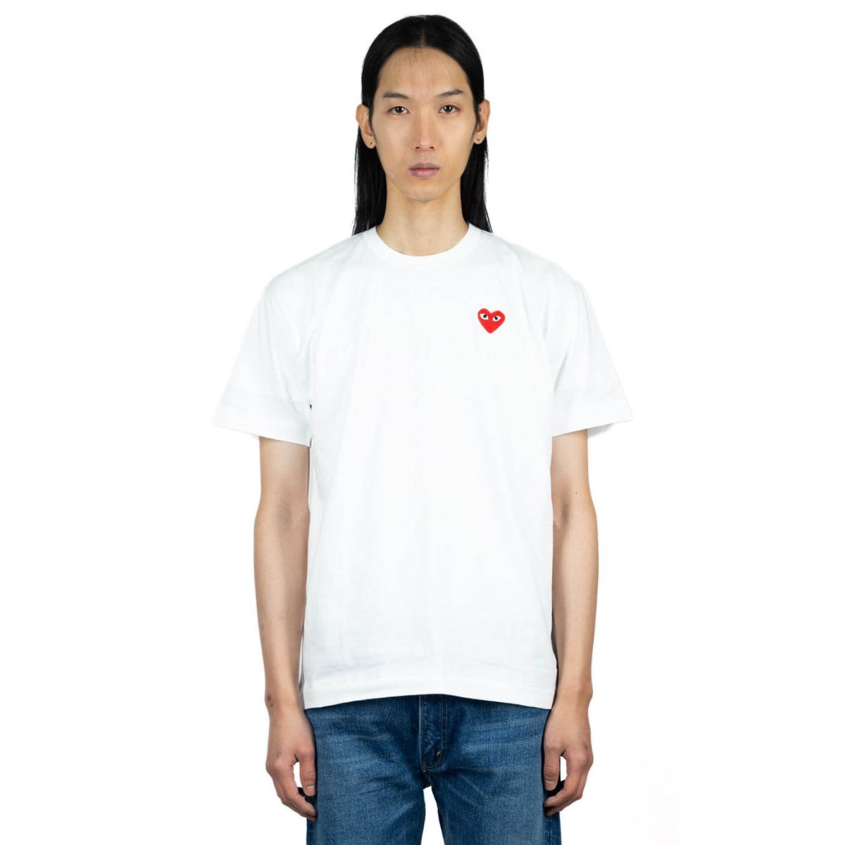 Comme Des Garcons CDG Play Red Emblem White T-Shirt