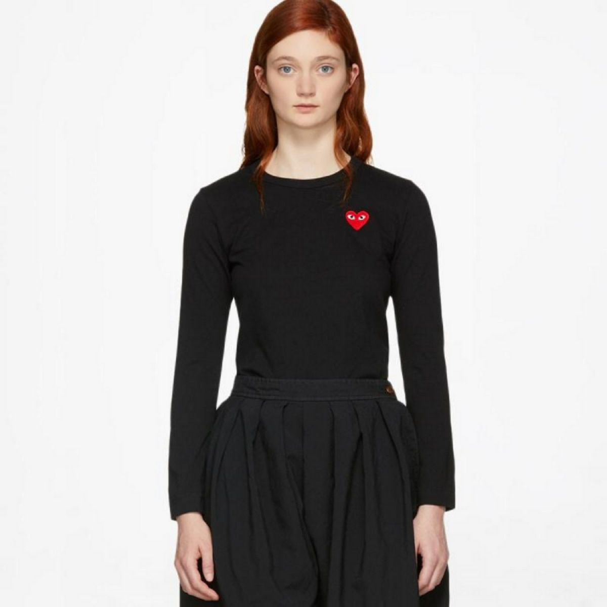 Comme Des Garcons Red Emblem Long Sleeve T-shirt Black