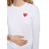 Comme Des Garcons Red Emblem Long Sleeve T-shirt White