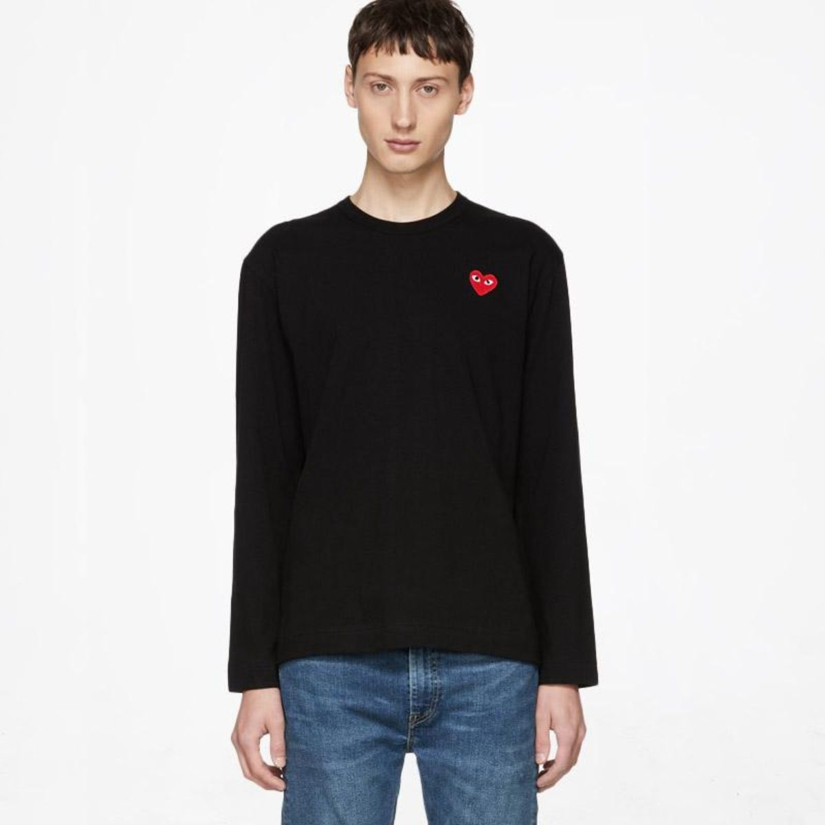 Comme Des Garcons Red Emblem Long Sleeve T-shirt Black