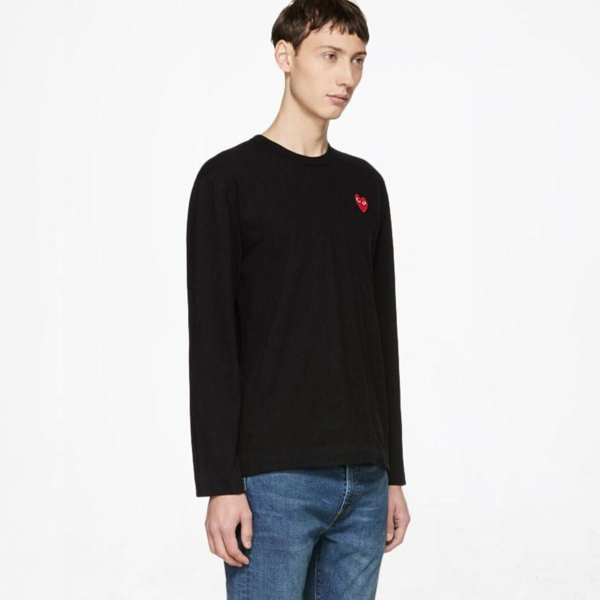 Comme Des Garcons Red Emblem Long Sleeve T-shirt Black