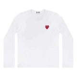 Comme Des Garcons Red Emblem Long Sleeve T-shirt White