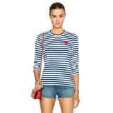 Comme Des Garcons Royal Blue Stripes long Sleeve T-Shirt