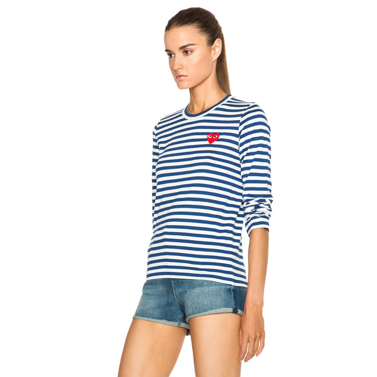 Comme Des Garcons Royal Blue Stripes long Sleeve T-Shirt