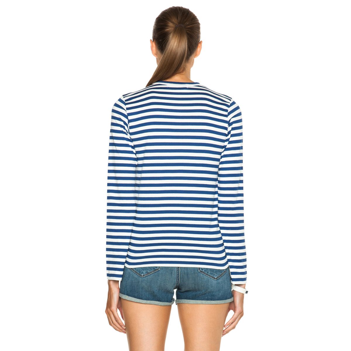 Comme Des Garcons Royal Blue Stripes long Sleeve T-Shirt