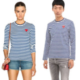 Comme Des Garcons Royal Blue Stripes long Sleeve T-Shirt