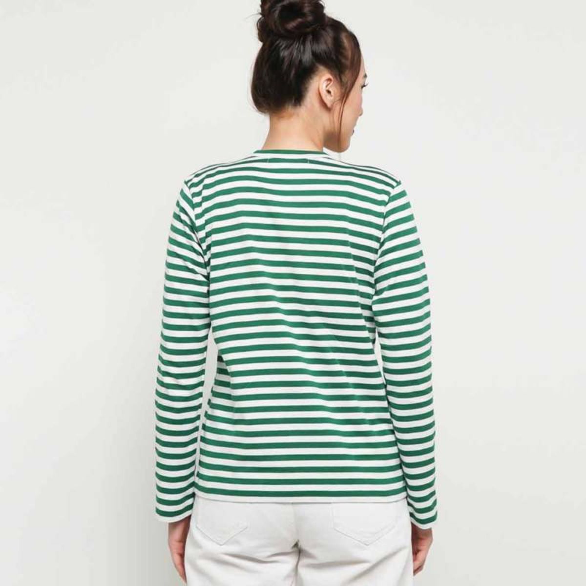 Comme Des Garcons CDG Play Striped Long Sleeve T-shirt Green