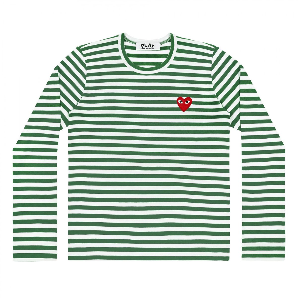 Comme Des Garcons CDG Play Striped Long Sleeve T-shirt Green