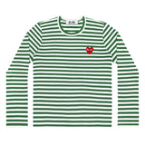 Comme Des Garcons CDG Play Striped Long Sleeve T-shirt Green