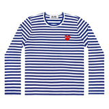 Comme Des Garcons Royal Blue Stripes long Sleeve T-Shirt