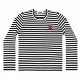 Comme Des Garcons Play Striped Long Sleeve T-shirt Black