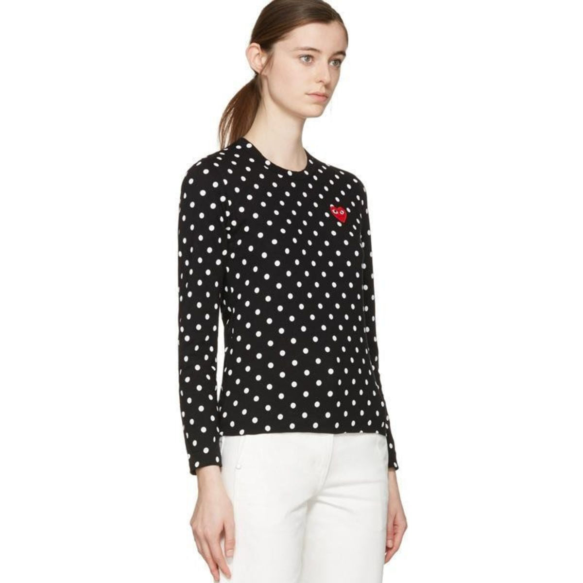 Comme Des Garcons Play Polkadot Long Sleeve T-shirt Women