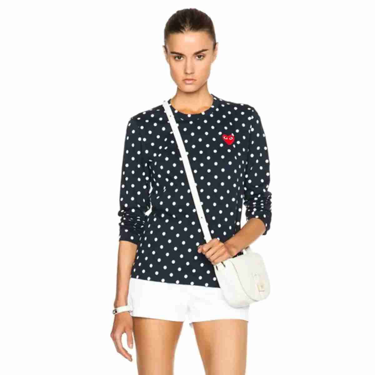 Comme Des Garcons Play Polkadot Long Sleeve T-shirt Women