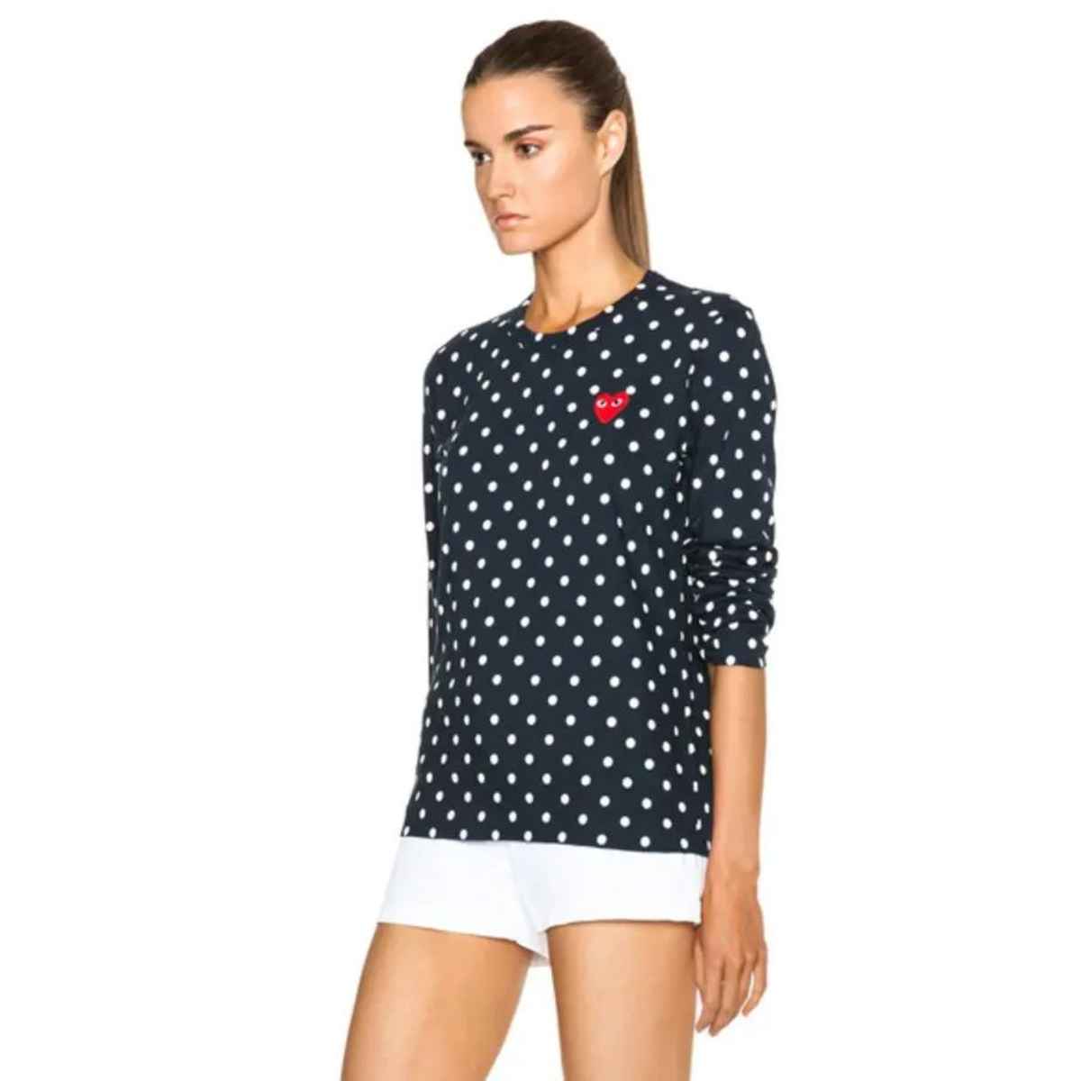 Comme Des Garcons Play Polkadot Long Sleeve T-shirt Women